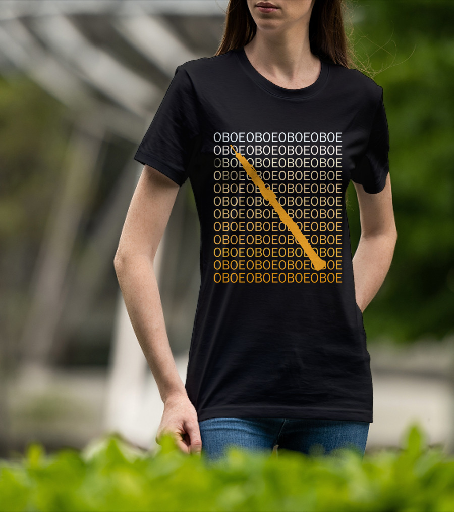 Oboe Diagonal Pattern With Humor Oboe Repetition T-Shirt