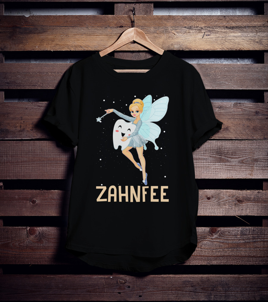 Zahnfee Fairy With Happy Tooth And Wand T-Shirt