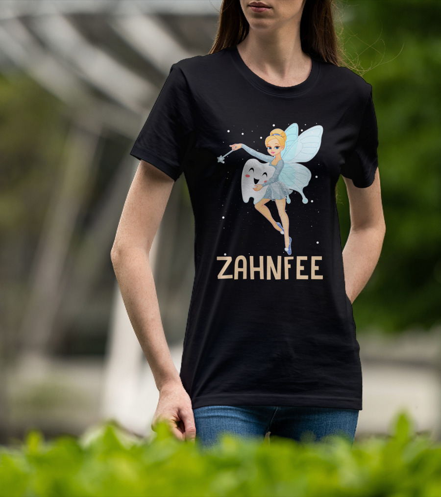 Zahnfee Fairy With Happy Tooth And Wand T-Shirt