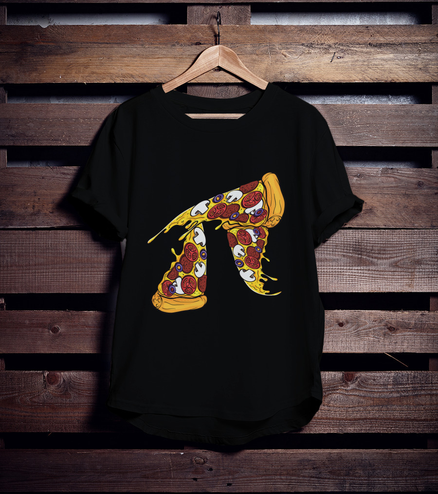 Pi Day Pizza Pi Funny Math Food 3.14 Melted Cheese Slice T-Shirt