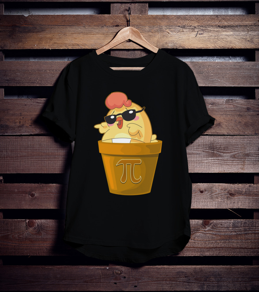 Chicken In Pot With Pi Symbol And Sunglasses T-Shirt