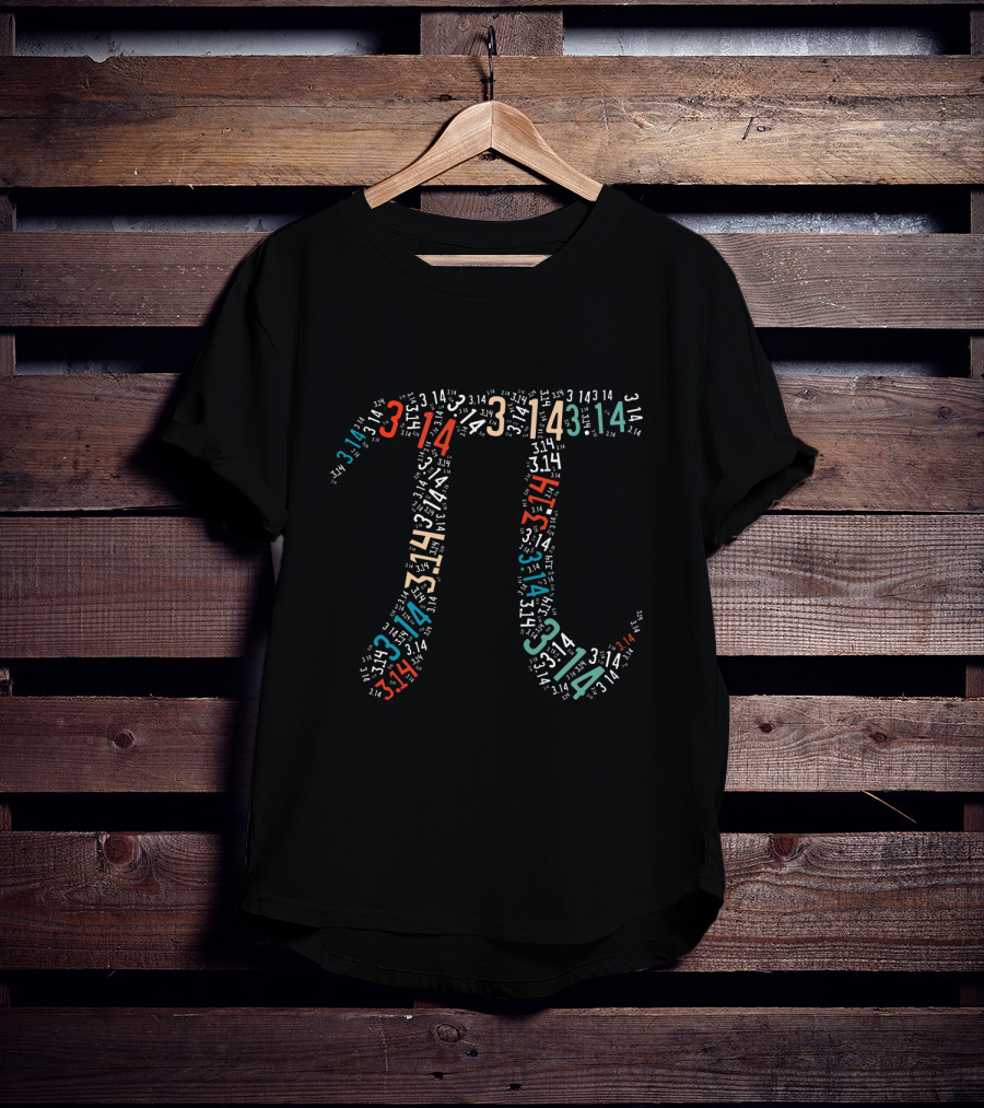 PI 3.14 Number Collage Mathematical T-Shirt