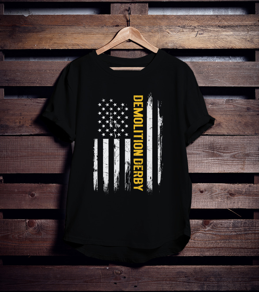 Vintage USA Flag Demolition Derby T-Shirt