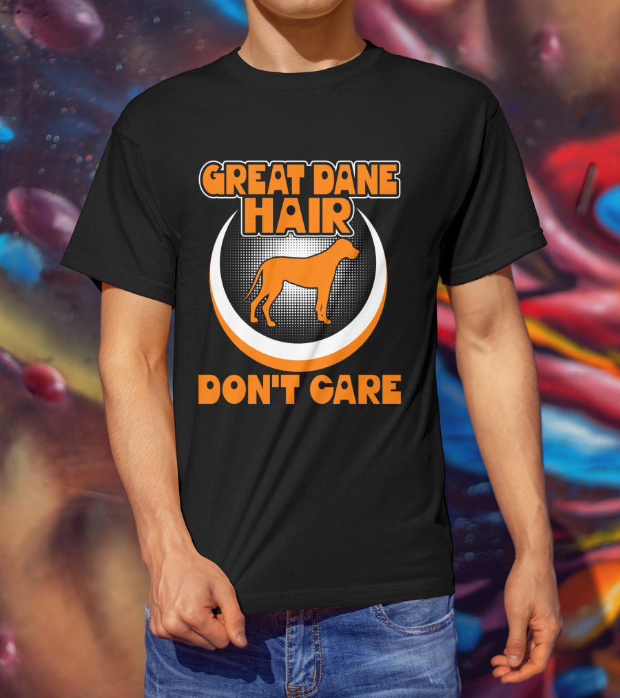 Great Dane Hair Don't Care Orange T-Shirt