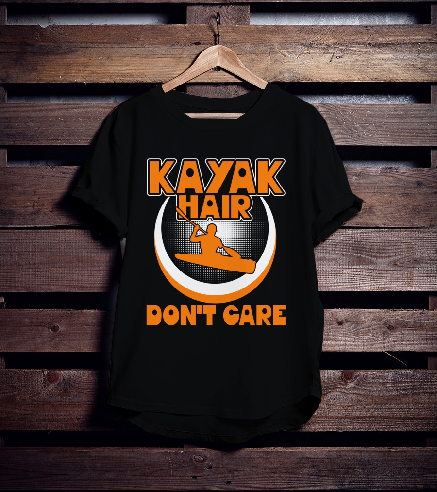 Kayak Hair Don't Care Paddling Adventure Enthusiast Iconic T-Shirt