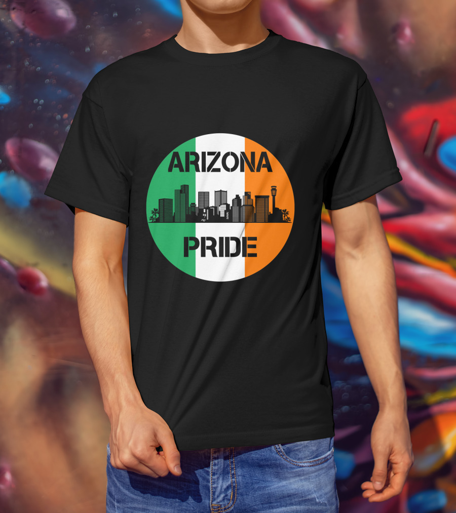 Arizona Pride Skyline With Irish Flag Colors T-Shirt