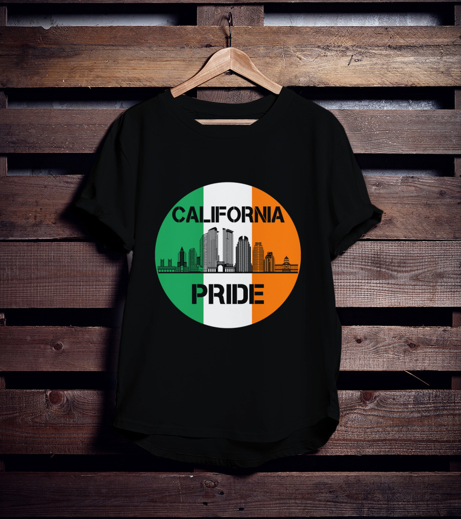 California Pride Skyline With Irish Flag Elements T-Shirt
