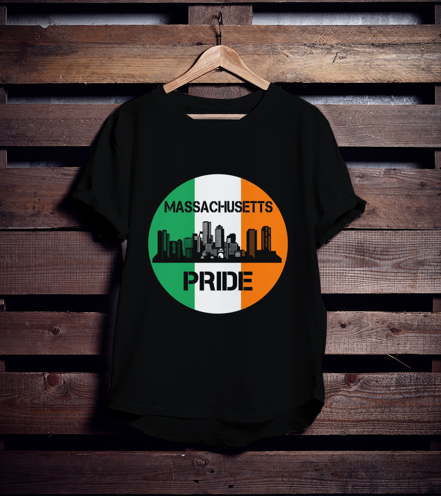 Massachusetts Pride Skyline Irish Flag T-Shirt