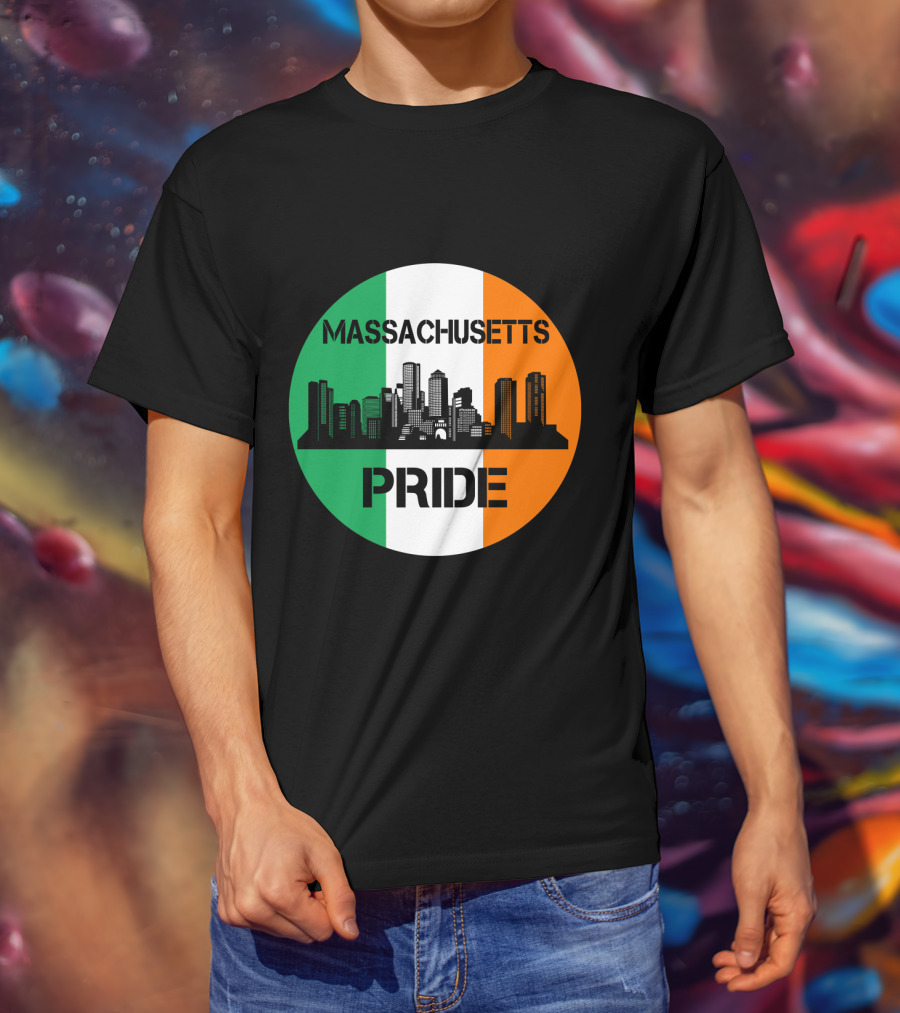 Massachusetts Pride Skyline Irish Flag T-Shirt