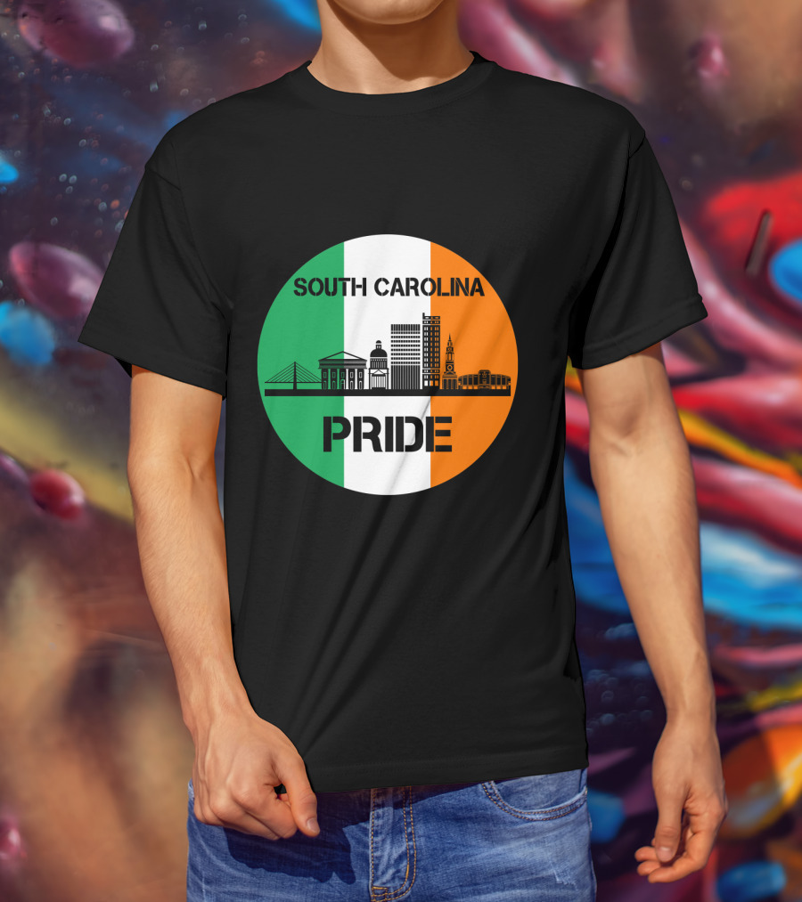 South Carolina Pride Skyline With Irish Flag Elements T-Shirt