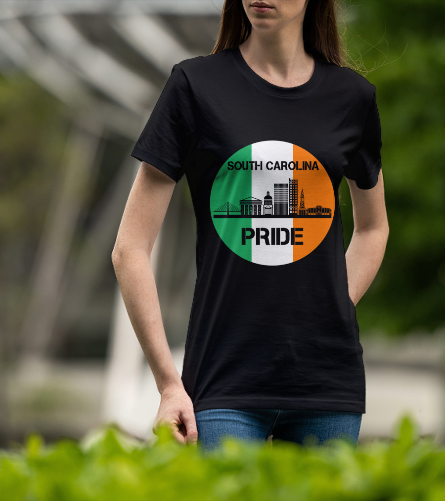 South Carolina Pride Skyline With Irish Flag Elements T-Shirt