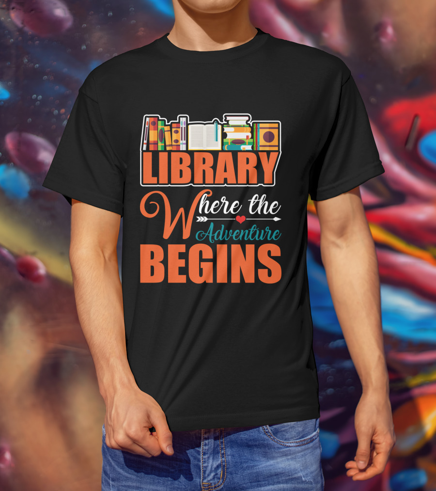 Library Where The Adventure Begins Librarian T-Shirt
