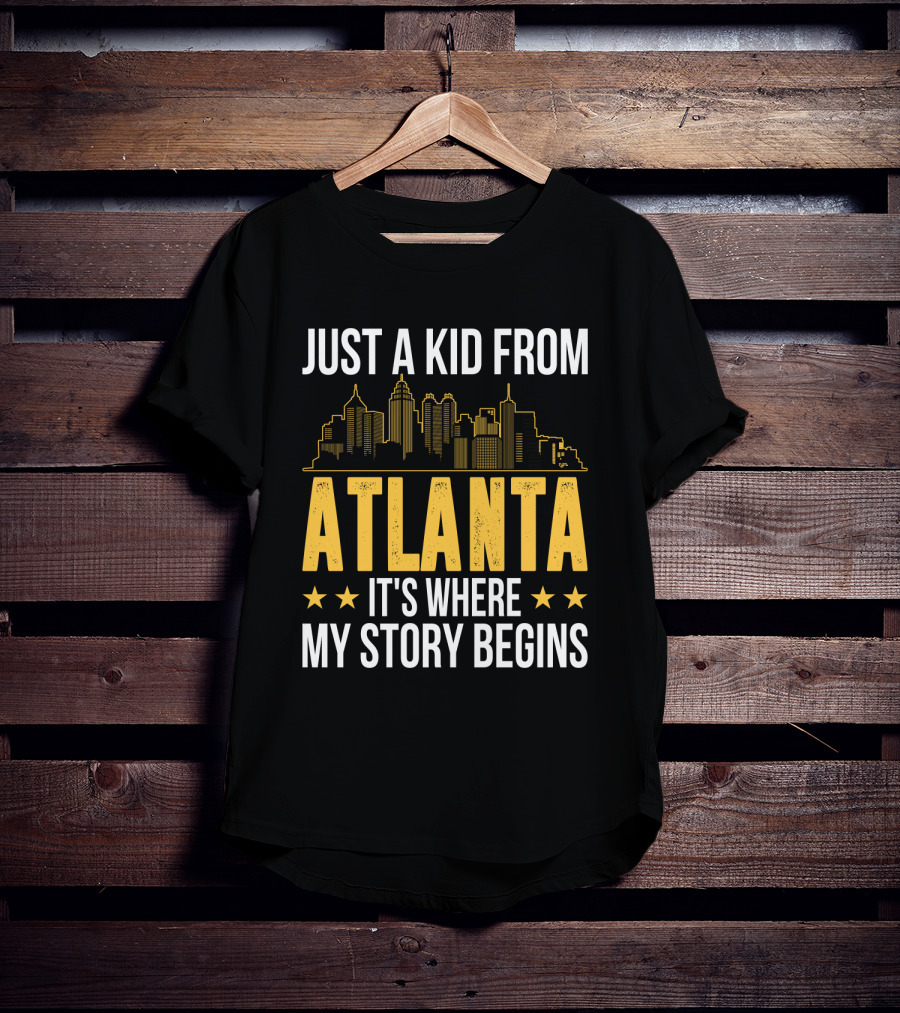 Just A Kid From Atlanta It's Where My Story Begins Skyline T-Shirt
