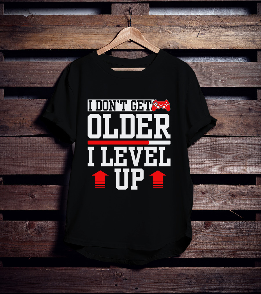 I Don't Get Older I Level Up Gamer Birthday Controller Retro T-Shirt