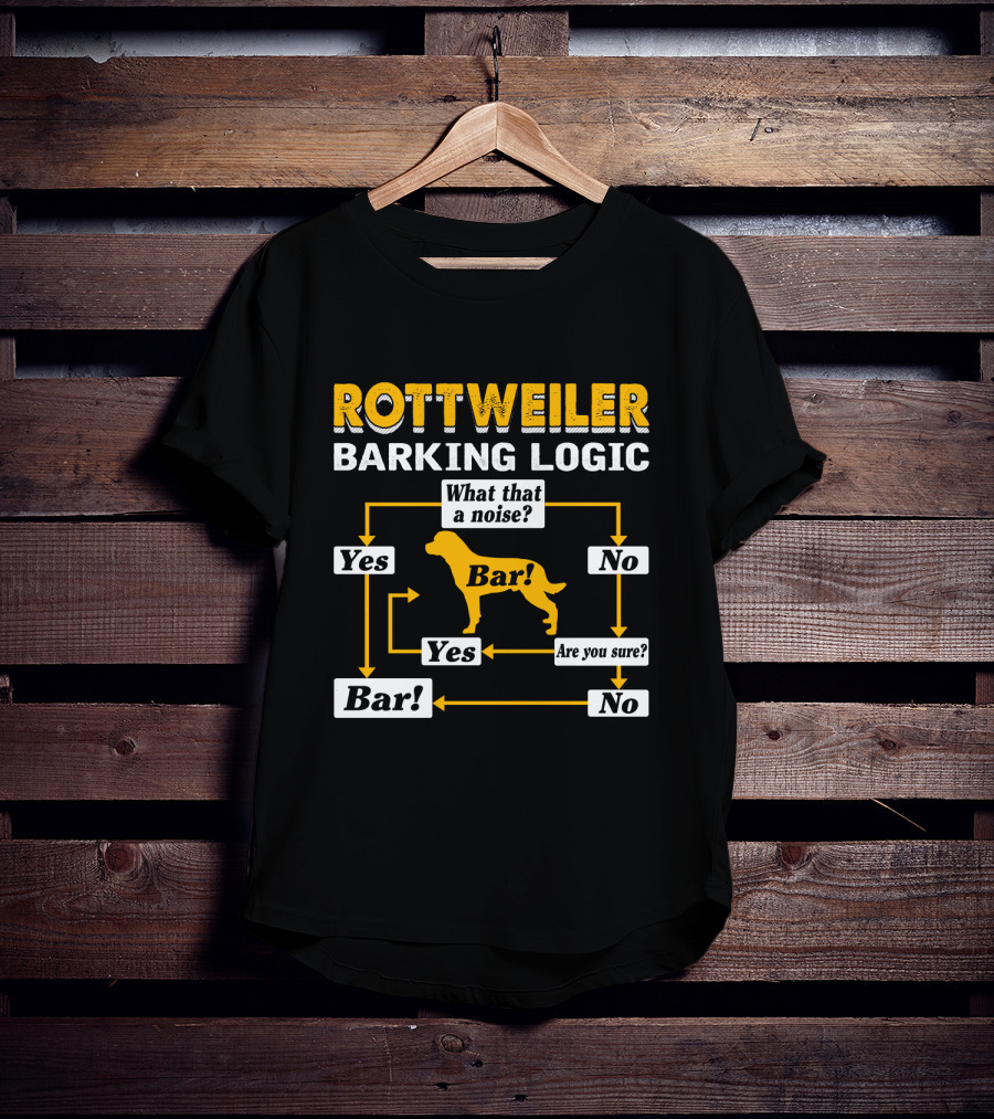 Rottweiler Barking Logic Flowchart Yes Bar What That A Noise Are You Sure T-Shirt