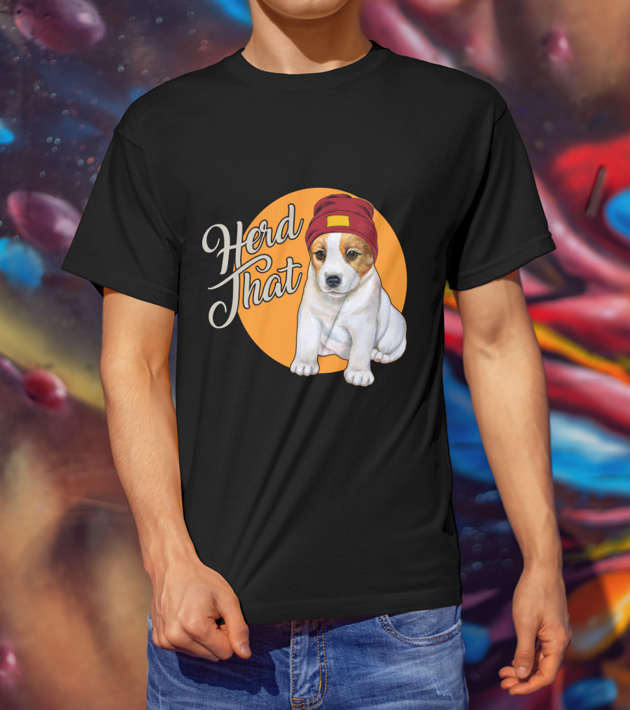 Herd That Jack Russell Dog In Cute Beanie For Animal Lovers T-Shirt