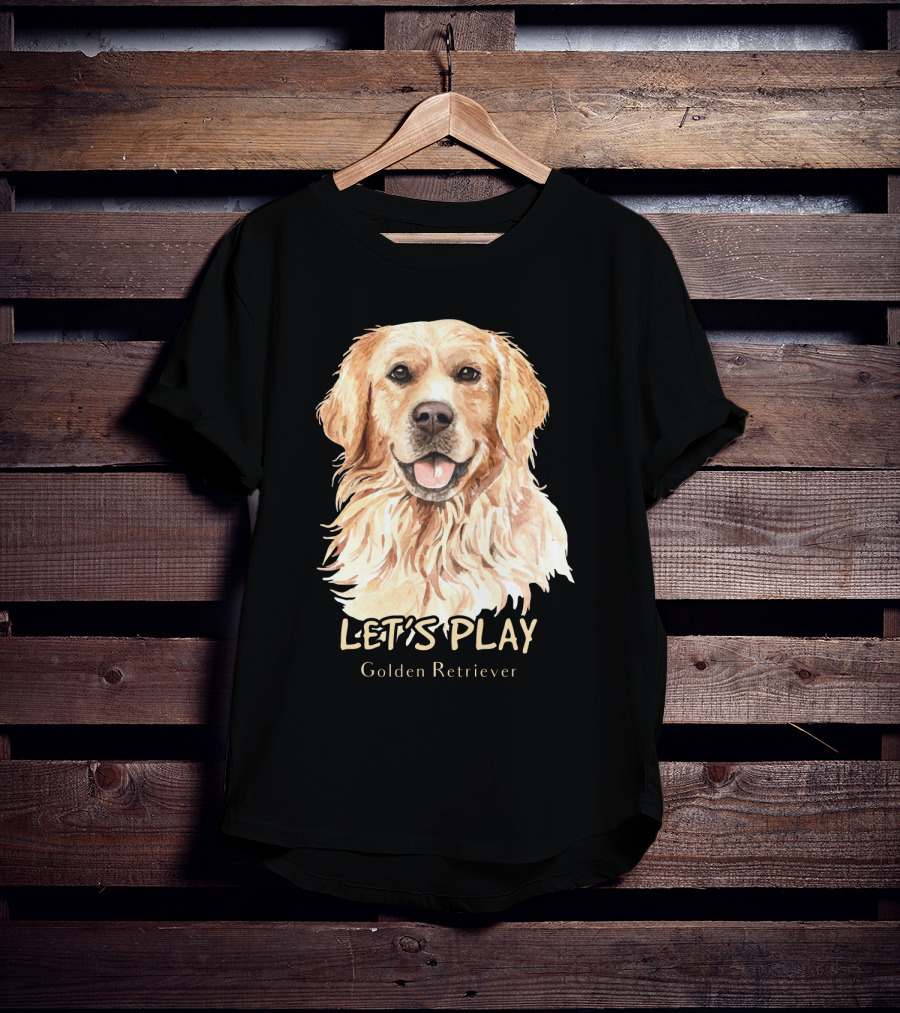 LET'S PLAY Golden Retriever Dog Watercolor T-Shirt