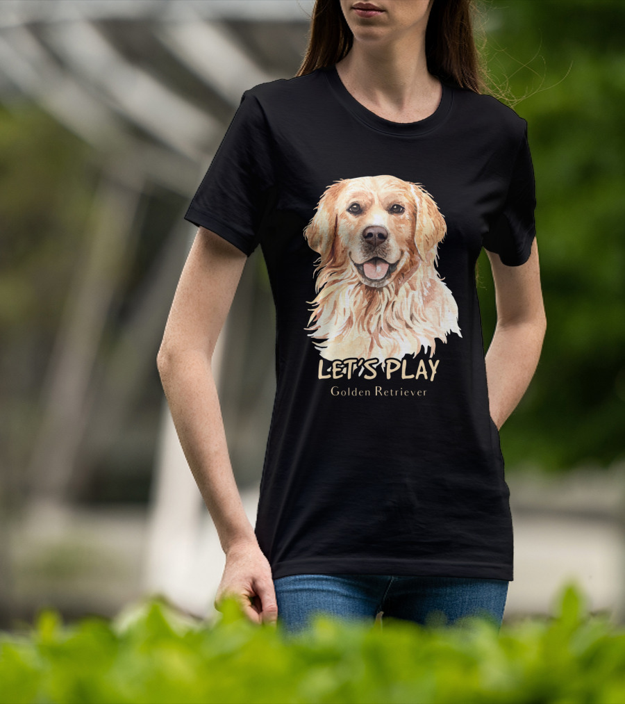 LET'S PLAY Golden Retriever Dog Watercolor T-Shirt