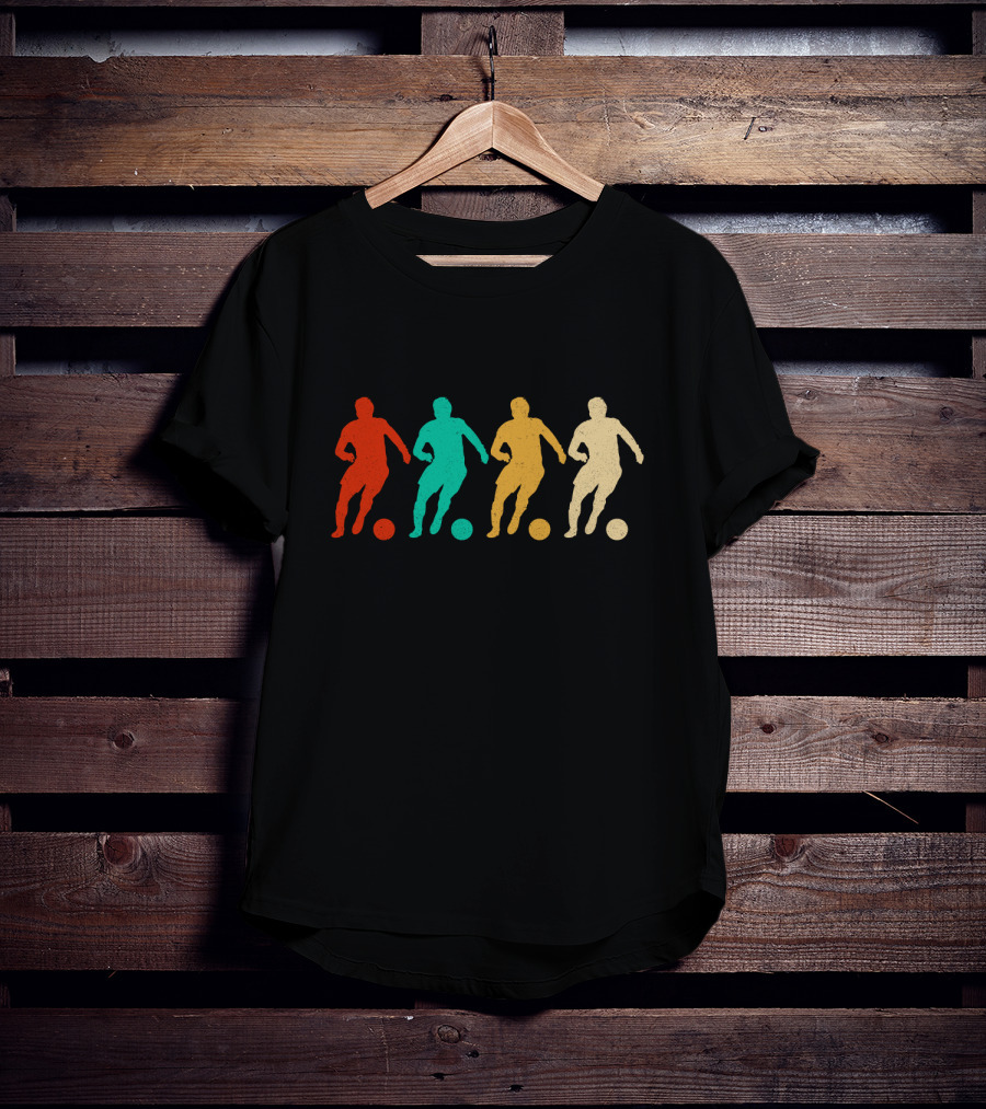 Vintage Soccer Silhouettes Retro Players T-Shirt