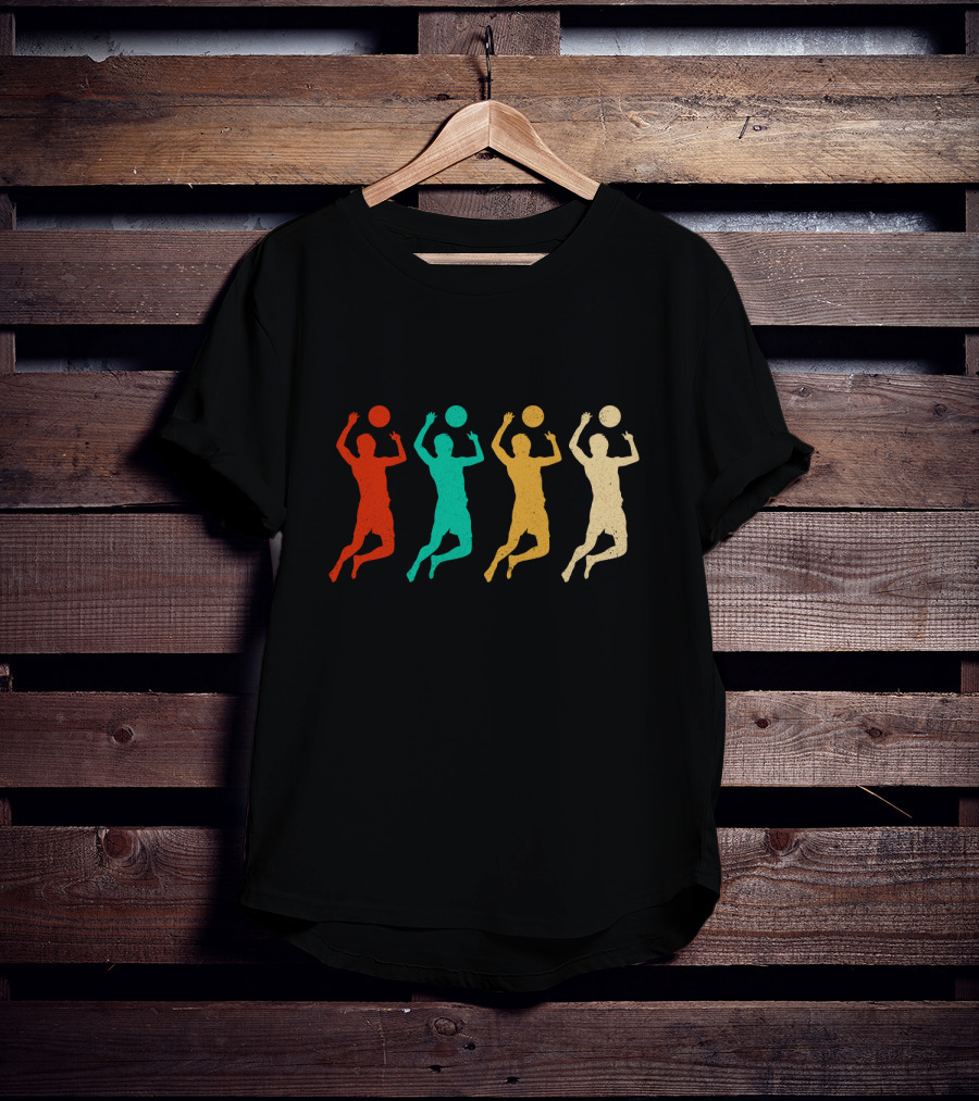Vintage Volleyball Colorful Player T-Shirt