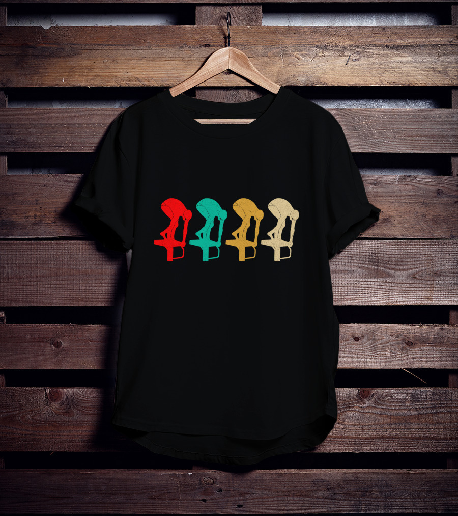 Vintage Swimming Diver Silhouettes In Retro Colors T-Shirt