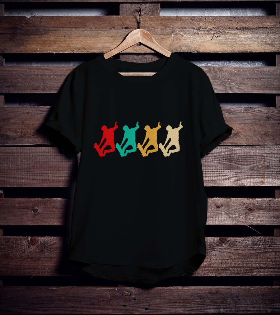 Vintage Skateboarding Silhouette Retro Colors T-Shirt