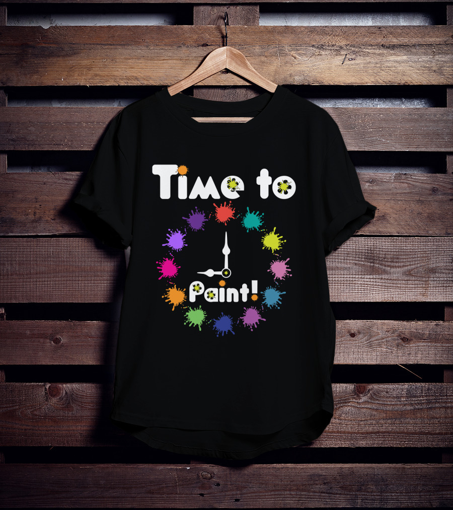 Time To Paint Colorful Clock T-Shirt