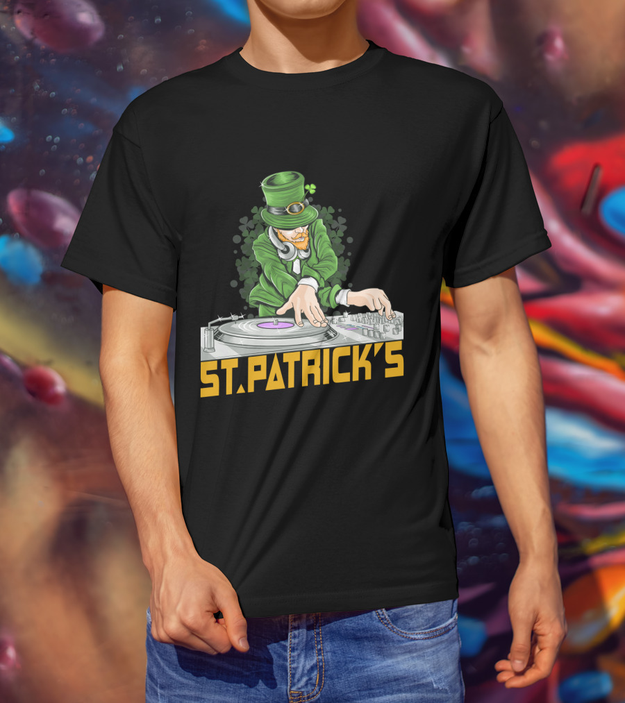 St. Patrick's Day Leprechaun DJ Music Party T-Shirt