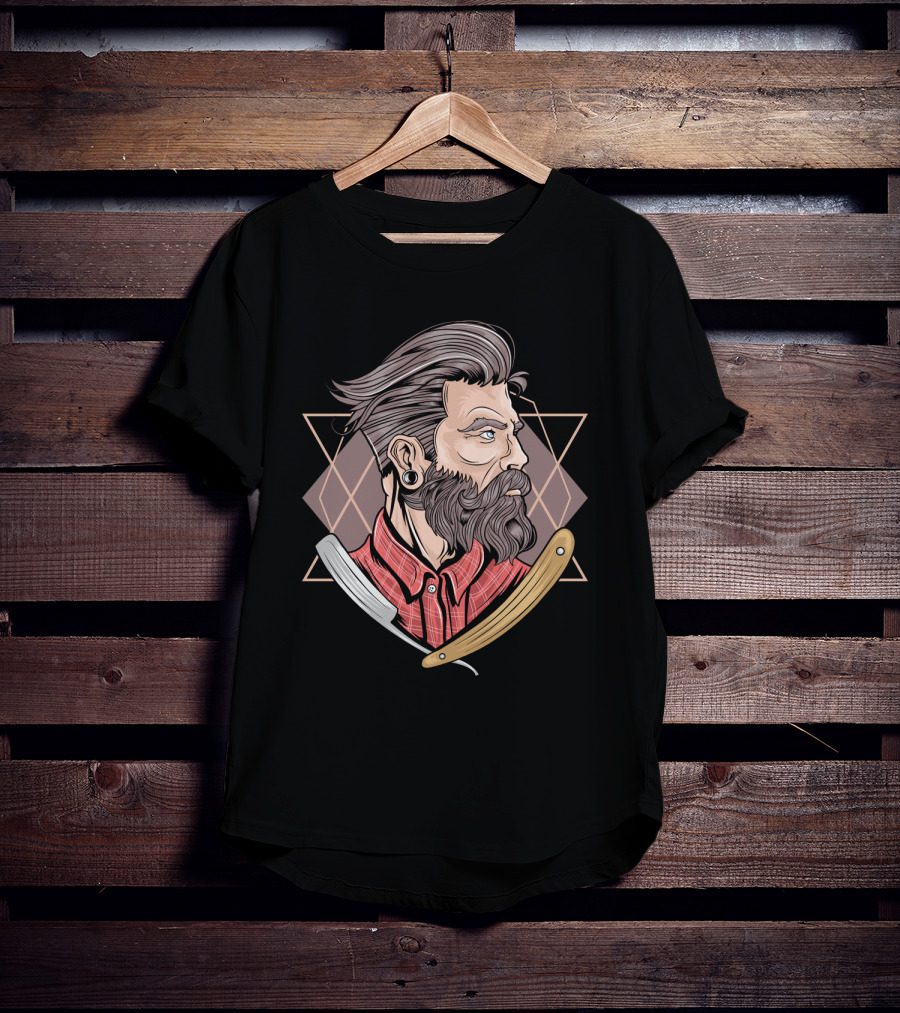 Funny Barber Vintage Hipster Stylized T-Shirt
