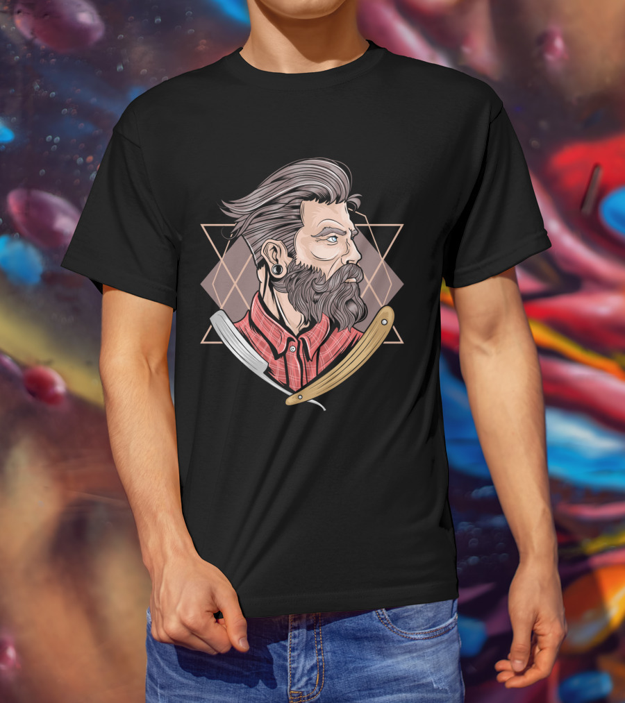 Funny Barber Vintage Hipster Stylized T-Shirt