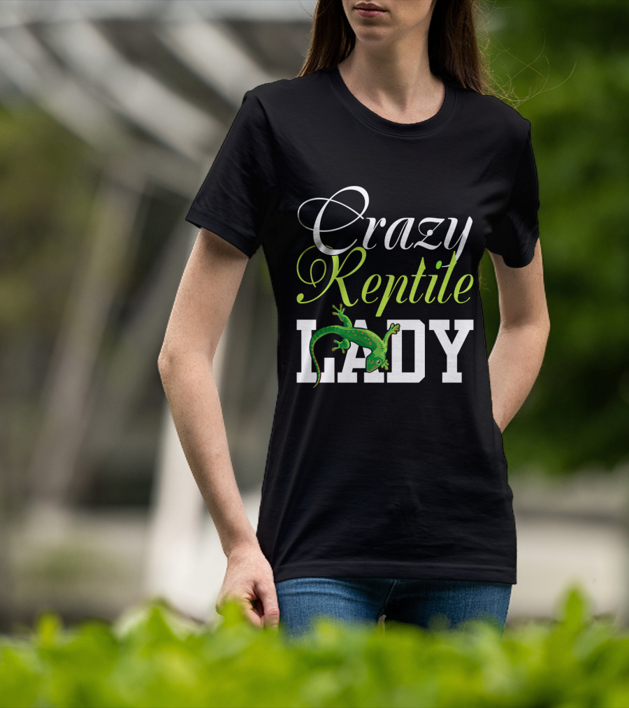 Crazy Reptile Lady Green Gecko T-Shirt