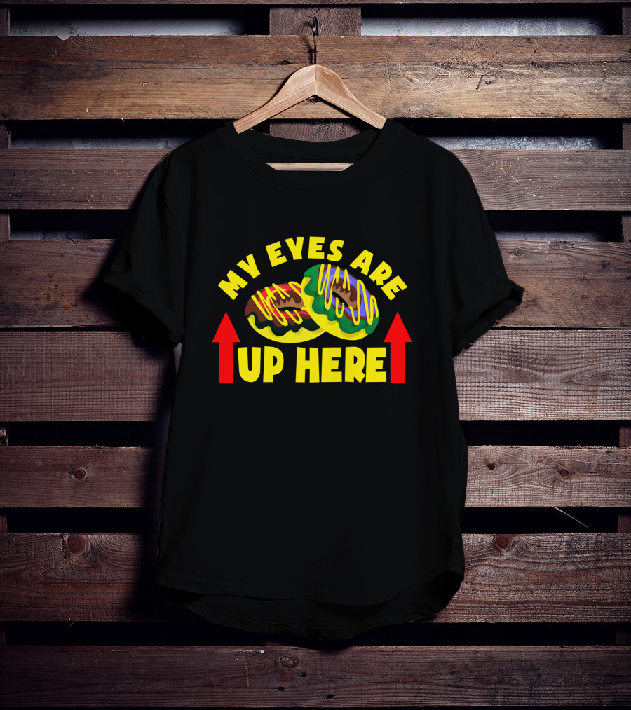My Eyes Are Up Here Funny Donut With Vibrant Sprinkles T-Shirt