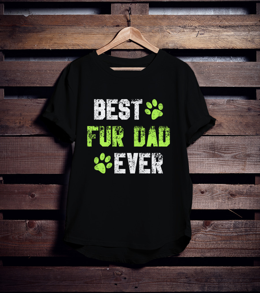 Best Fur Dad Ever Paw Prints T-Shirt