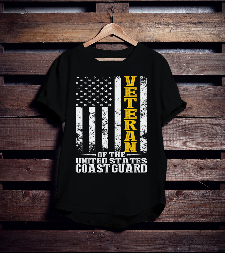 Veteran Of The United States Coast Guard USA Flag T-Shirt