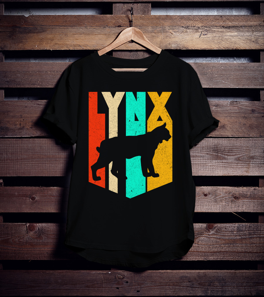 LYNX Retro Wildlife Silhouette Typography T-Shirt
