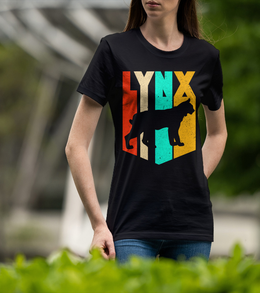 LYNX Retro Wildlife Silhouette Typography T-Shirt