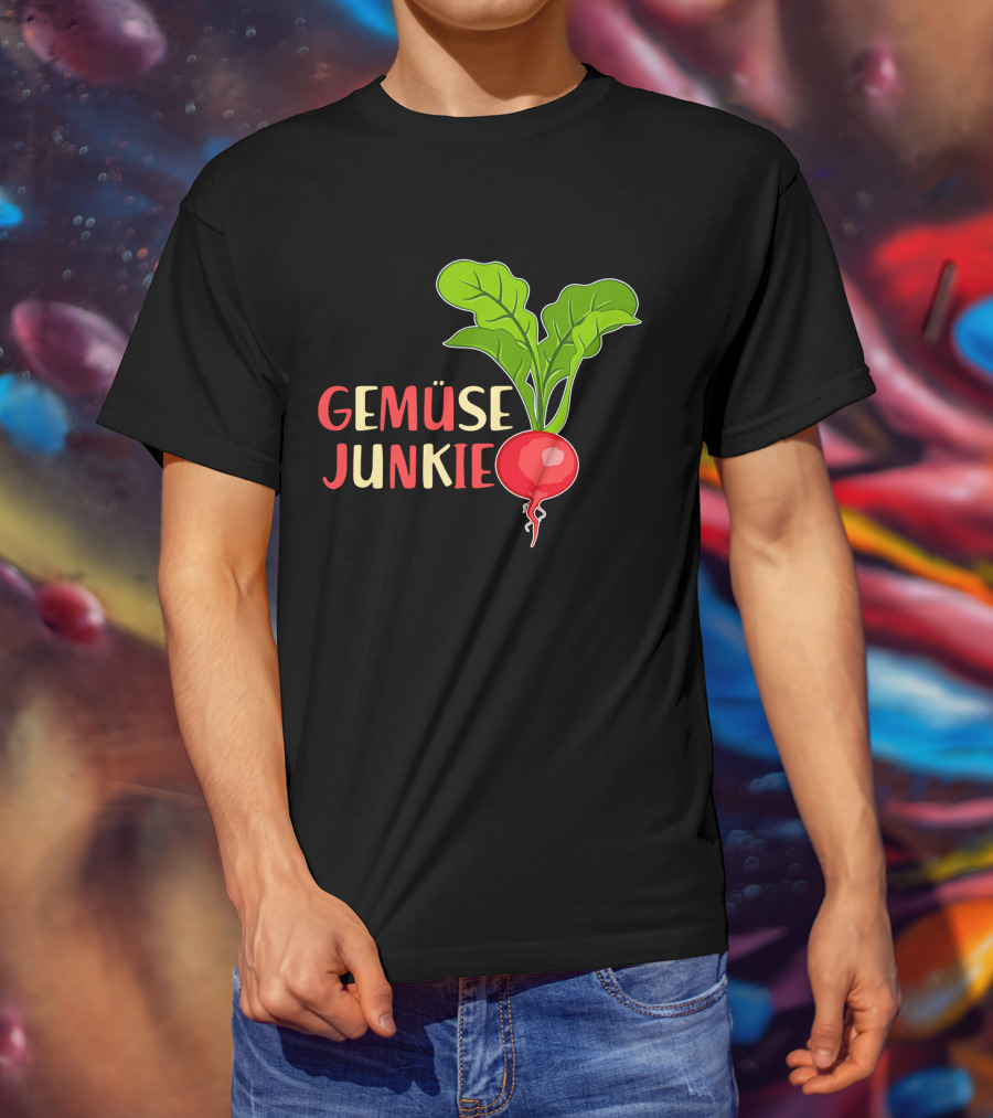 Gemüse Junkie Radish Enthusiast Vibrant Vegetable Lover T-Shirt