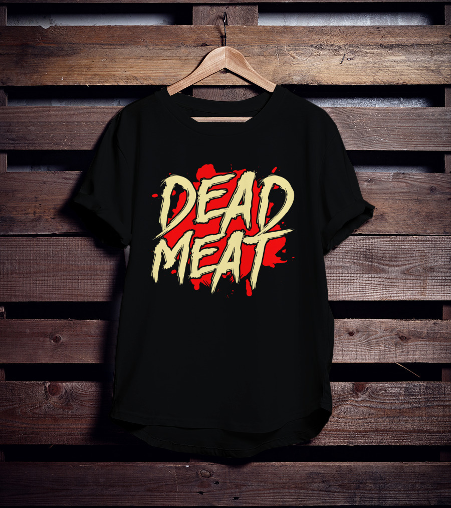 Dead Meat Bold Red Splatter Text T-Shirt