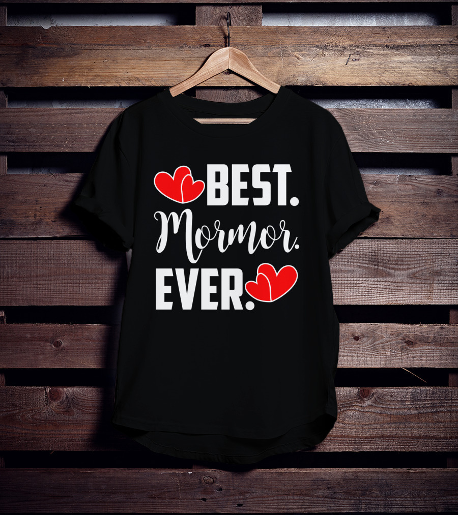 BEST MORMOR EVER Red Hearts T-Shirt