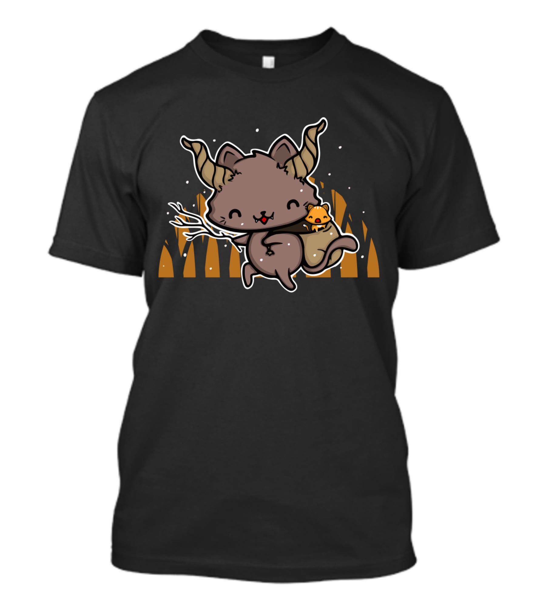 Cute Krampus Carrying Sack With Festive Horned Creature T-Shirt