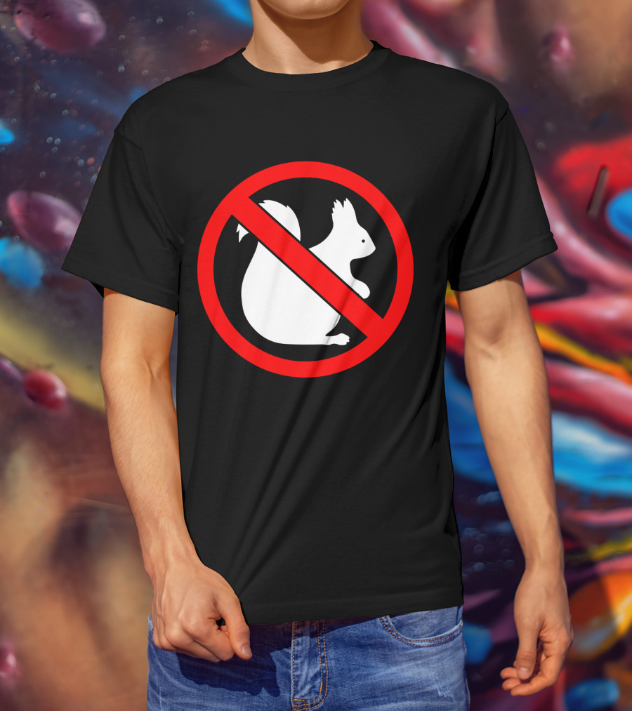 No Squirrel Symbol With Prohibition Sign T-Shirt