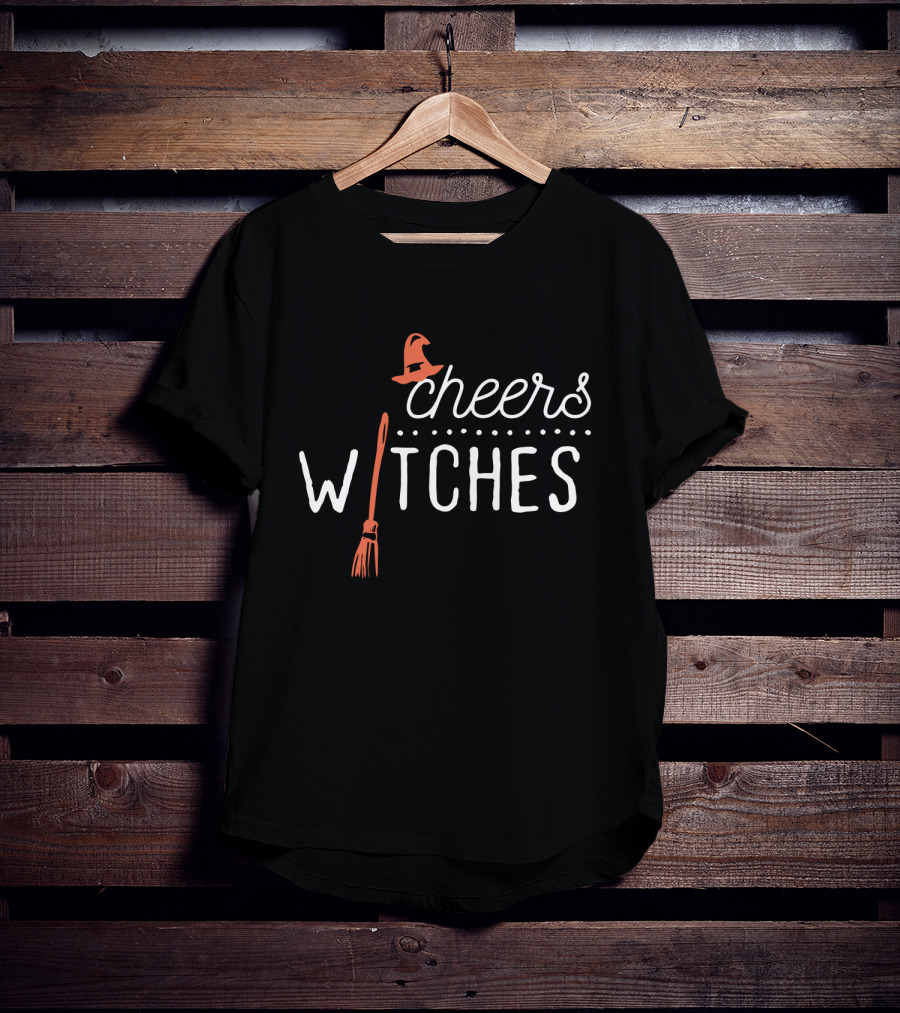 Cheers Witches Halloween Witch Pumpkin Spice Broom Hat T-Shirt