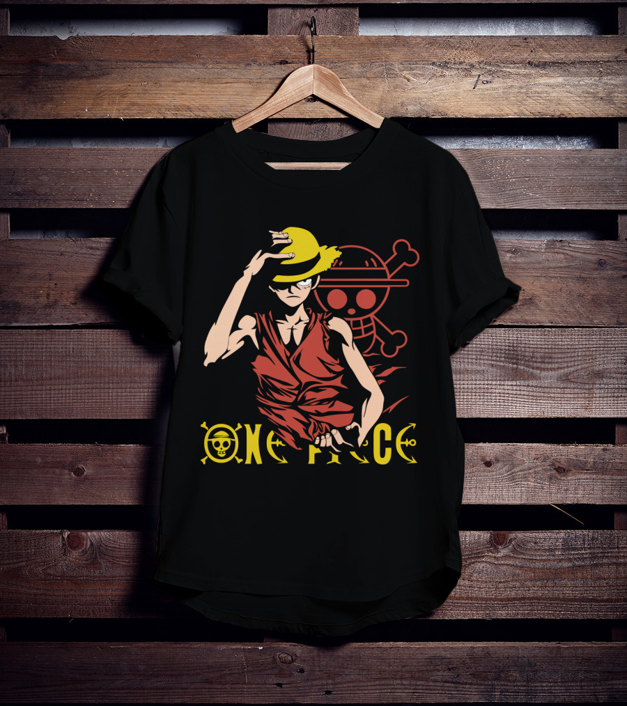 One Piece Luffy Straw Hat Pirate Skull T-Shirt