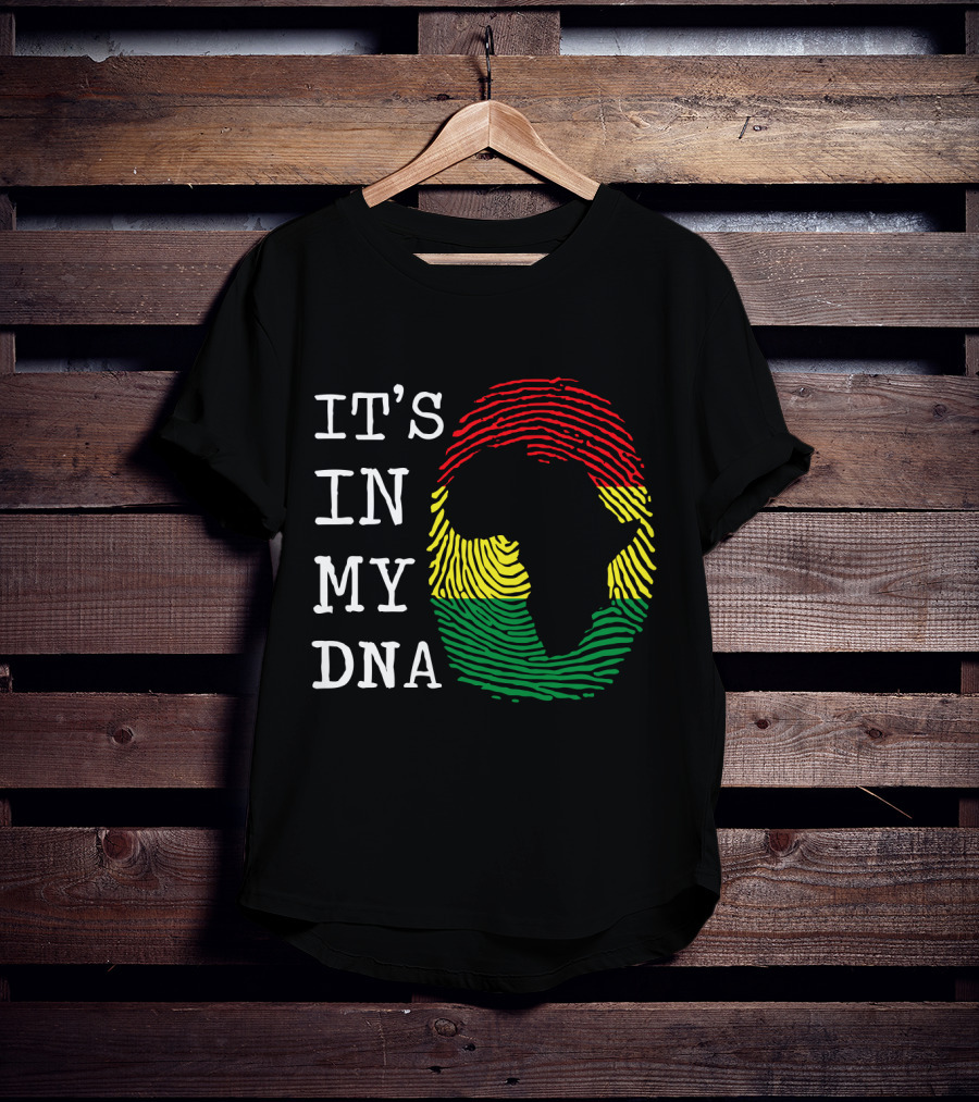 Africa It's In My DNA Fingerprint Map African History T-Shirt