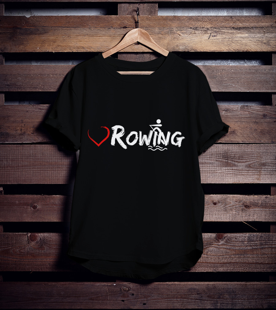 Love Heart Rowing Crew Row Boat T-Shirt