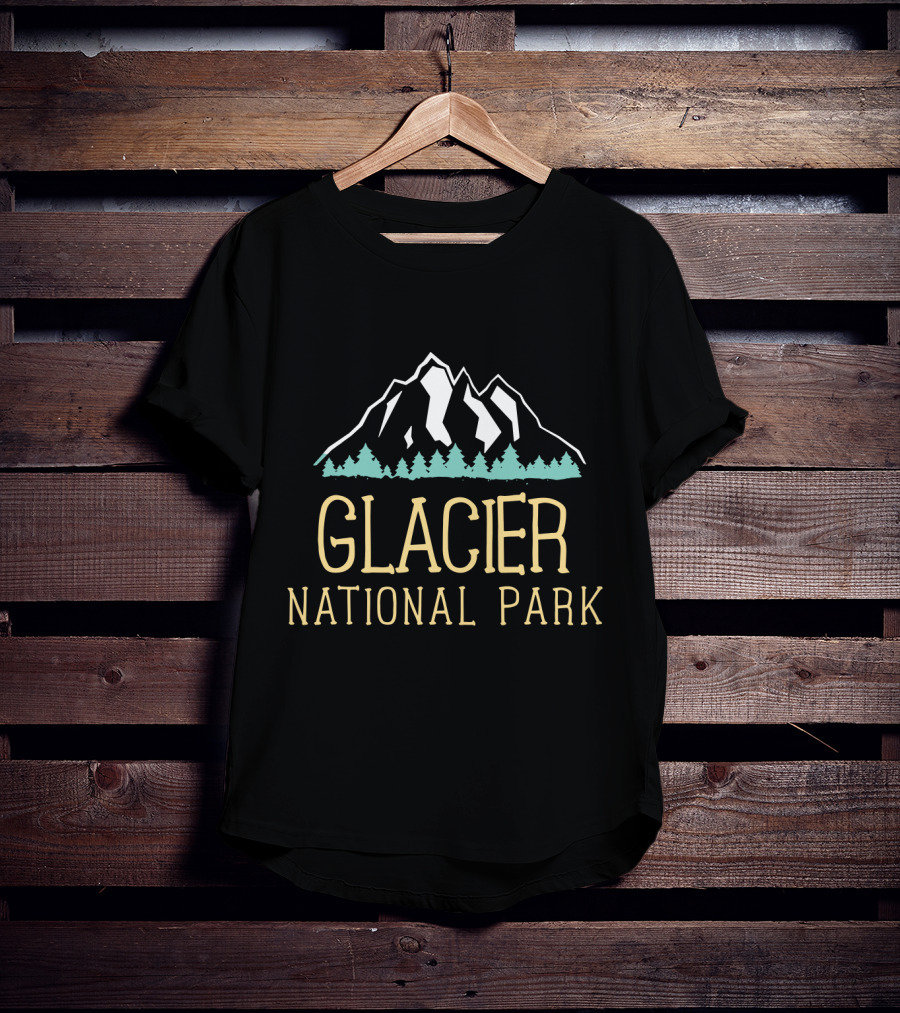 Glacier National Park Vintage Mountain Hiking T-Shirt