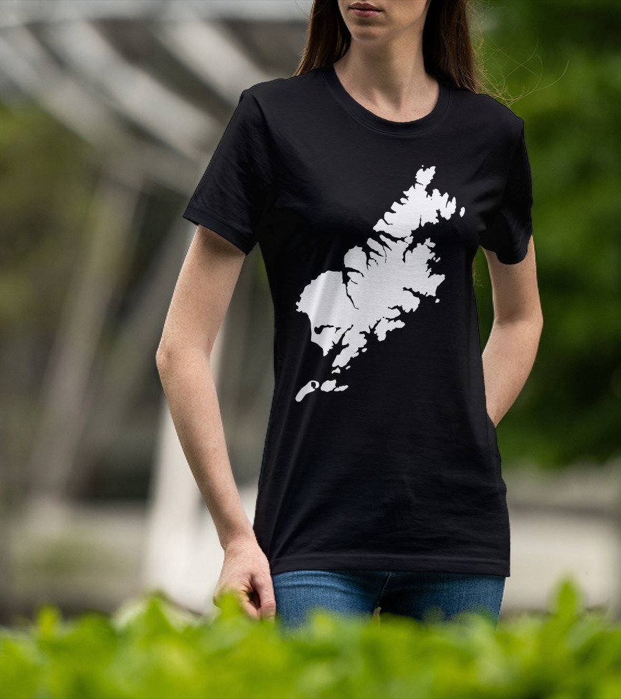Kodiak Island Alaska Map Outline Home State T-Shirt