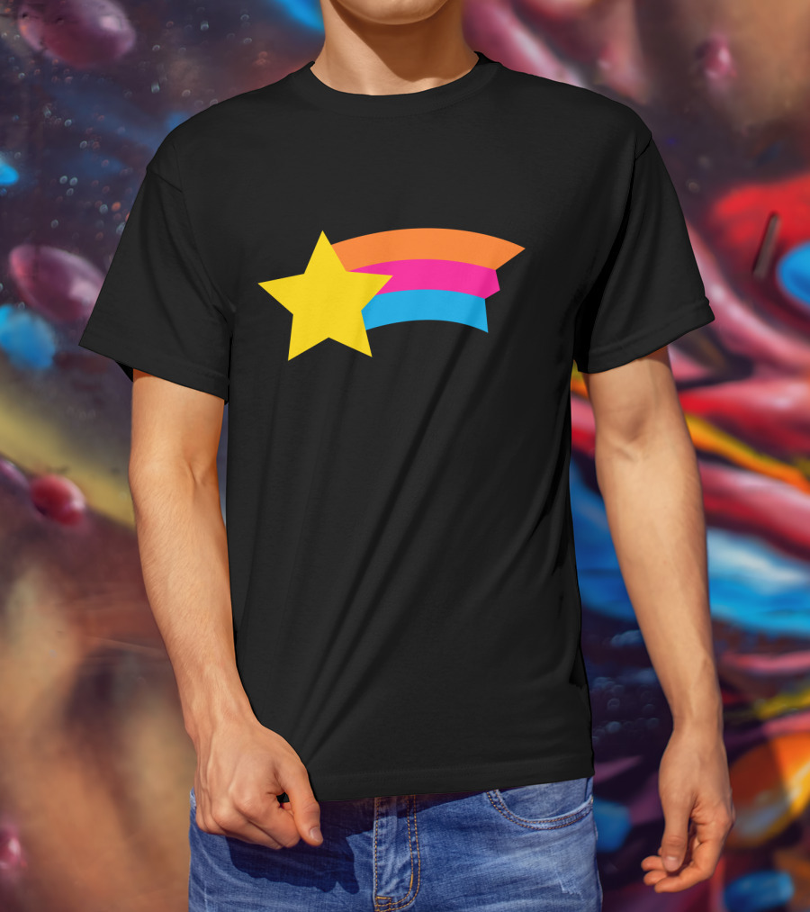 Lorch Street Vibrant Shooting Star Rainbow Stripe T-Shirt