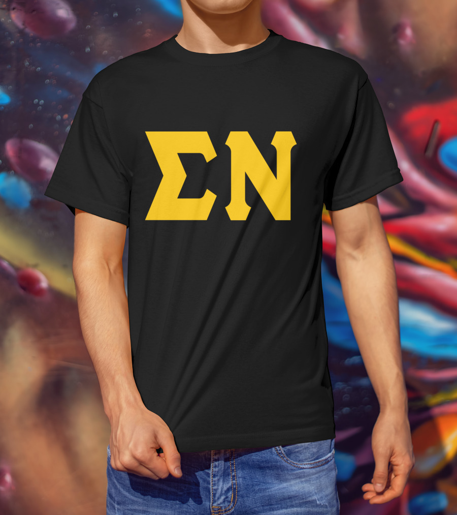 Mens Sigma Greek Letters ΣΝ T-Shirt