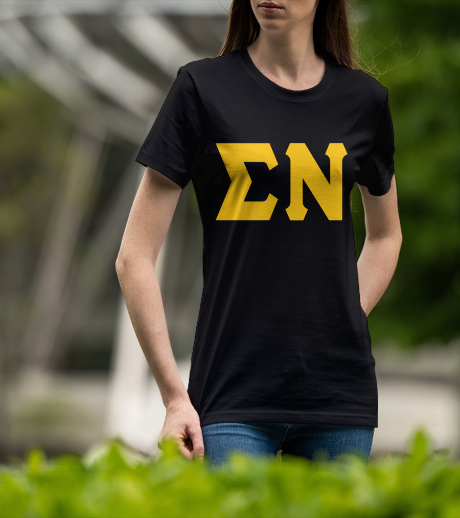 Mens Sigma Greek Letters ΣΝ T-Shirt